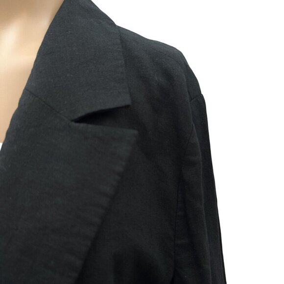 Treasure & Bond Single Breasted Blazer Jacket Black Linen Blend Oversized Size S - Picture 4 of 16